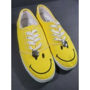 Bradford Exchange 2012 Wearable Work Of Art SMILES SHOES Size 8 HAPPY FACE